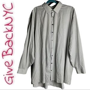 𝅺jf J. Ferrar Dress Shirt White and Black Design Size 20 36-37